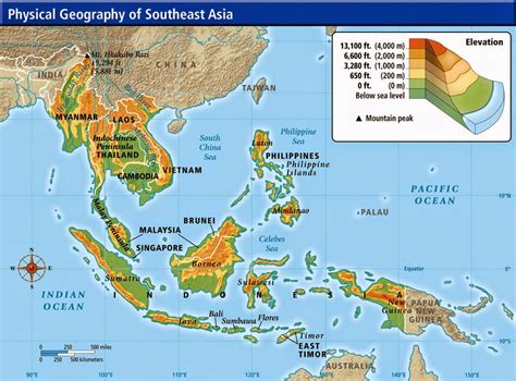 Online Maps Southeast Asia Physical Map Gambaran