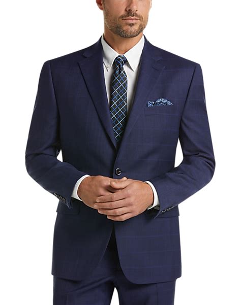 Lauren By Ralph Lauren Navy Plaid Classic Fit Suit Mens Suits Men