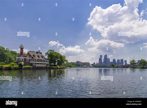 Boathouse Row And Philadelphia Skyline Philadelphia Pa Usa Stock Photo