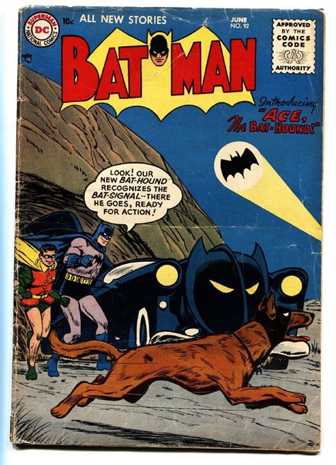 Batman 92 1955 First Appearance Of Ace The Bat Hound Dc Comic Comic