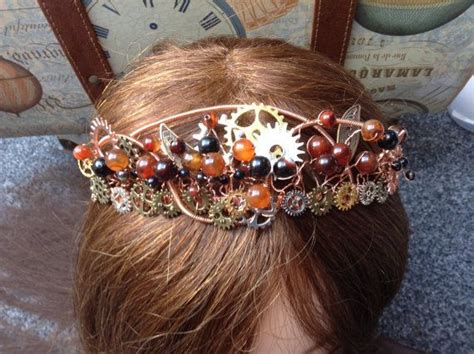 Steampunk Wedding Tiara Alternative Bride With Genuine Agate