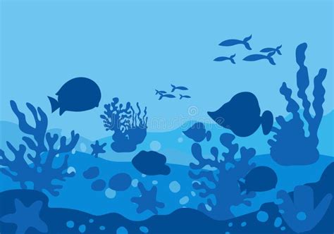 Sea Corals Silhouette Stock Vector Illustration Of Background 89213985