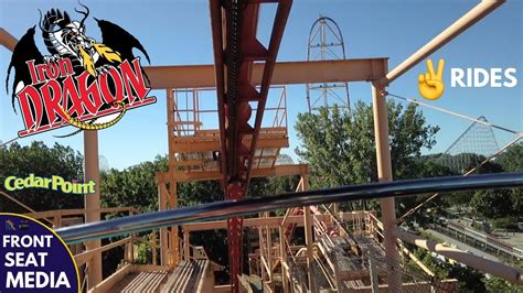 Two Rides On Iron Dragon Roller Coaster At Cedar Point Youtube