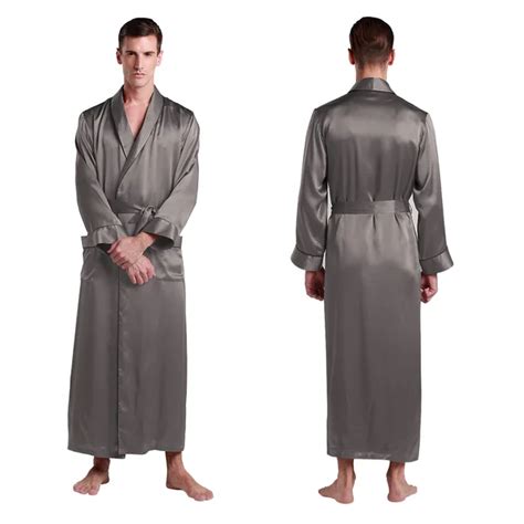 Lilysilk Robe Sleepwear Kimono Men Pure 100 Silk 22 Momme Contra Full