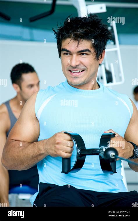 Gym Man Exercising Stock Photo Alamy