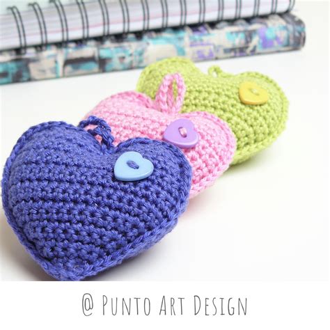 Crochet Stuffed Heart Pattern Crochet Hanging Heart Decoration Heart