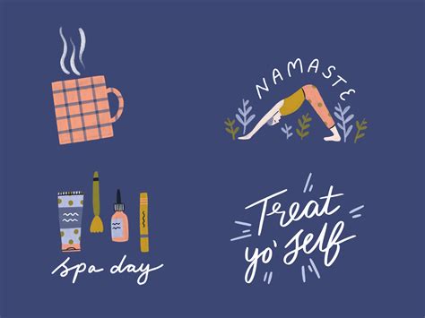 Self Care Stickers By Olivia Malone For Siege Media On Dribbble