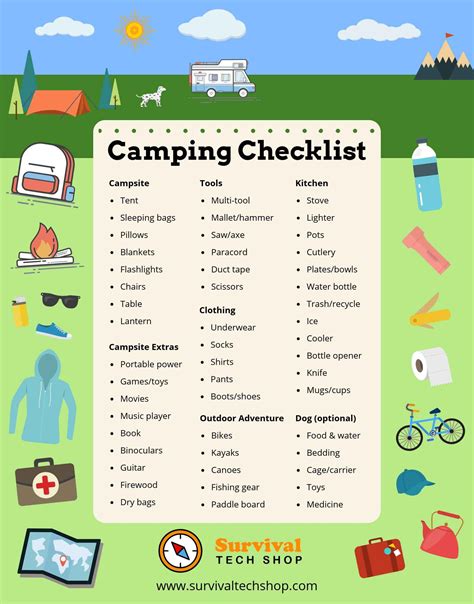 Camping Checklist 151 Items To Pack That You Cant Forget Camping Checklist Checklist
