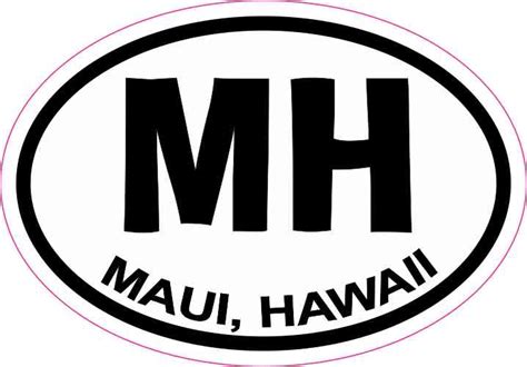 3in X 2in Oval Mh Maui Hawaii Sticker Vinyl Travel Decal Hobby Stickers