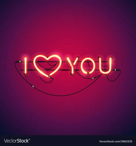 I Love You Neon Sign Royalty Free Vector Image