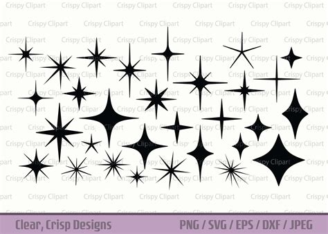 Starburst Clipart Svg Sparkle Cut File Twinkle Vector Art Etsy Canada