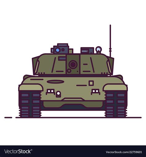 Front View Main Battle Tank Royalty Free Vector Image