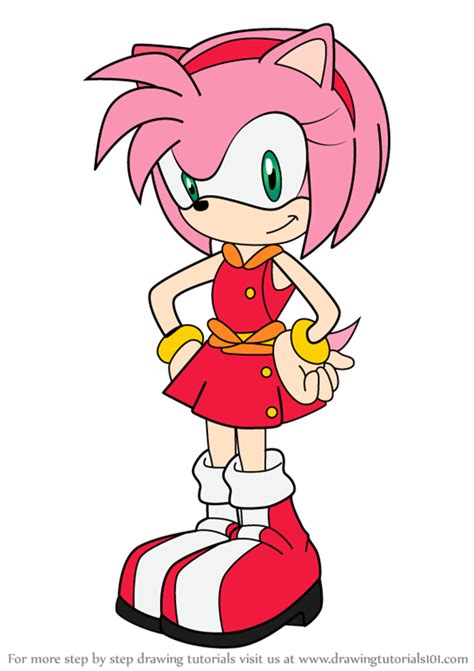 Learn How To Draw Amy Rose From Sonic X Sonic X Step By Step