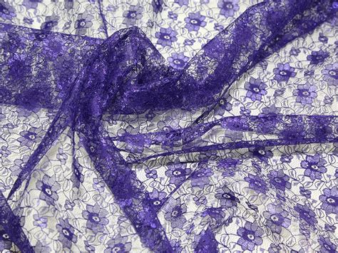 45 Wide Floral Lace Dress Fabric Purple Per Metre Uk
