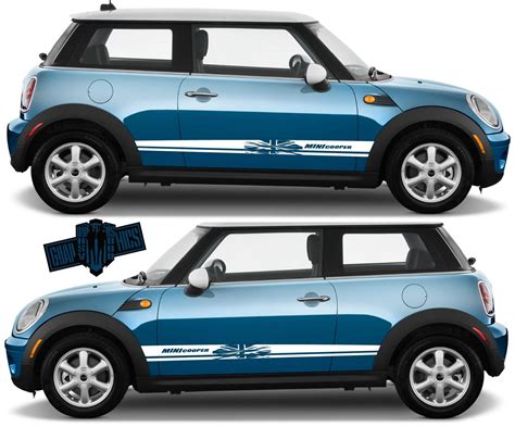 2x Decal Sticker Vinyl Side Racing Stripes For Mini Cooper