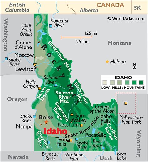 Idaho Cartes Et Faits World Atlas Virtual World