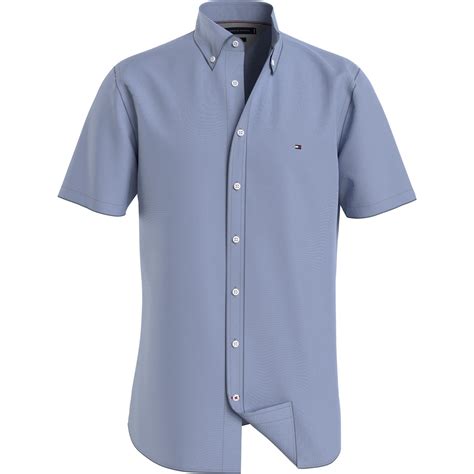 Tommy Hilfiger Short Sleeve Oxford Shirt Men Oxford Shirt Short