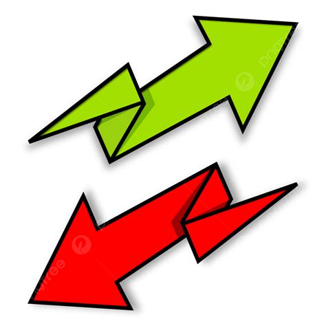 Flechas De Fondo Transparente En Verde Y Rojo Utilizadas Para Subir O