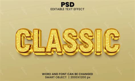 Classic Text Effect Photoshop Premium Psd File