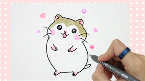 How To Draw A Hamster Cute And Easy 햄스터 그리기 그림그리기예뿍드로우 Youtube