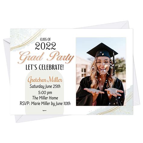 Editable Graduation Party Invitationpink Floral Graduation Photo