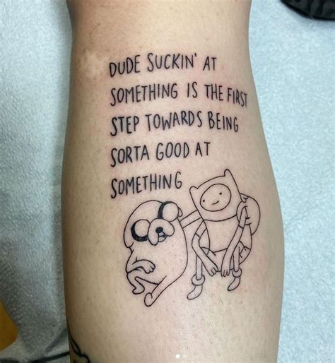 Jake And Finn Fine Line Tattoo Adventure Time Tattoo Time Tattoos