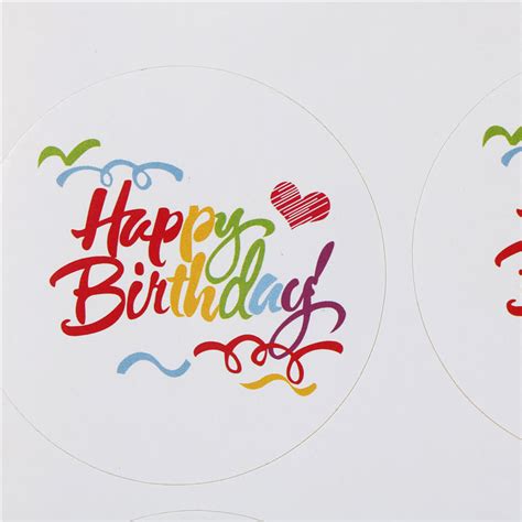 100x Rainbow Happy Birthday Kraft Seal Sticker Diy Package T Label