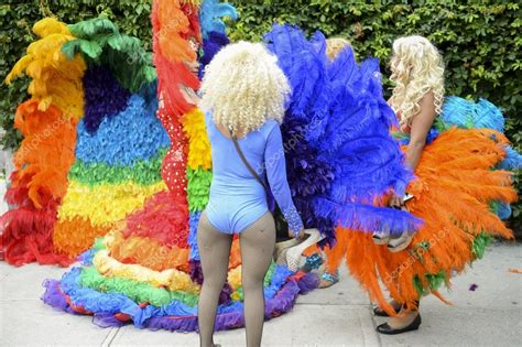 Drag Queens In Rainbow Dresses Gay Pride Parade Stock Editorial Photo Lazyllama