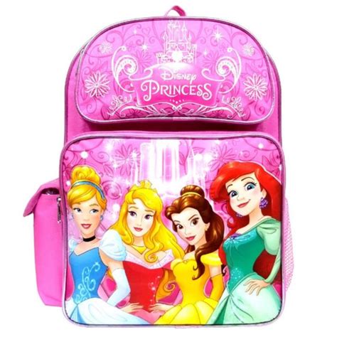 Disney Princess Girls Kids Pink Royal Palace Large Backpackschoolbook