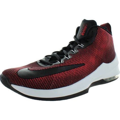 Nike Mens Air Max Infuriate Mid Black Basketball Shoes 14 Medium D