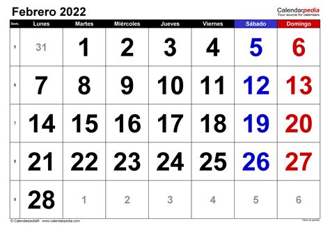 Calendario Febrero 2022 Calendarpedia