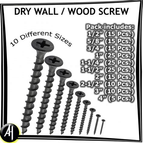 Buy Dry Wall Wood Screw 12 Inch 4 Inch Pack Of 10 Different