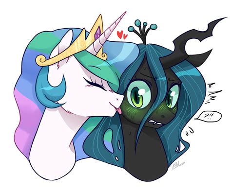 two unicorns are kissing each other and one is wearing a crown