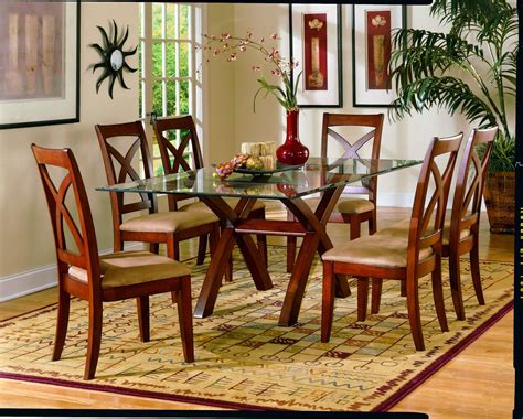 Room & board offers modern dining room tables in sizes, shapes and materials to match your space and style. Glass Top Wooden Dining Room Table #1120 | Dining Room Ideas