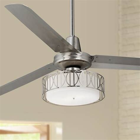 Baysquirrel retractable bluetooth ceiling fan with light and remote, invisible silent chandelier ceiling fan with speaker 7 changing color 36w 42 inch (rose gold). 60" Casa Vieja Turbina Art Deco Brushed Steel Ceiling Fan ...