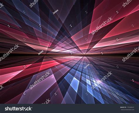 Abstract 3d Backdrop Vibrant Shards Of Red And Blue Light Receding