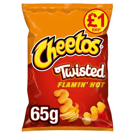 Cheetos Twisted Flamin Hot Snacks £1 Rrp Pmp 65g Sharing Crisps