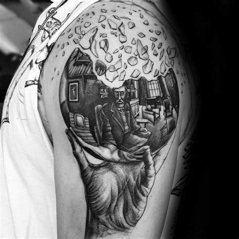 See more ideas about mc escher, escher art, graphic artist. 60 Mc Escher Tattoo Designs For Men - Graphic Artist Ink Ideas