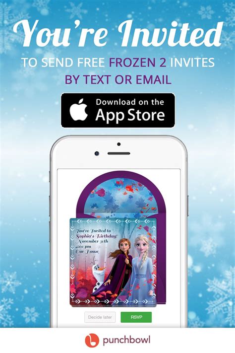 Download the invitation here and save it to your computer. Send Free Frozen 2 Invitations | Invitations, Invitation ...