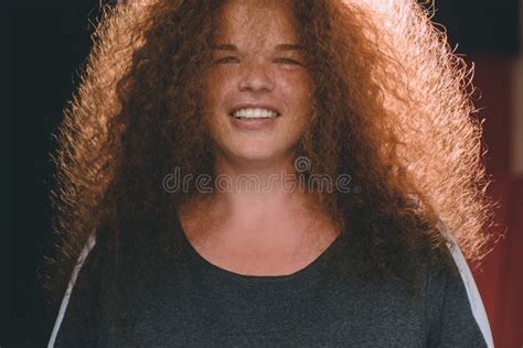 portrait of ethnic redhead curly haired woman with freckles stock image image of beautiful