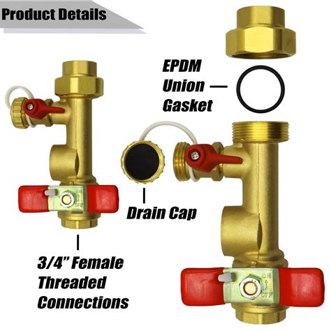 Buy 34 Inch Ips Isolator Tankless Water Heater Service Valve Kit With Pressure Relief Valve