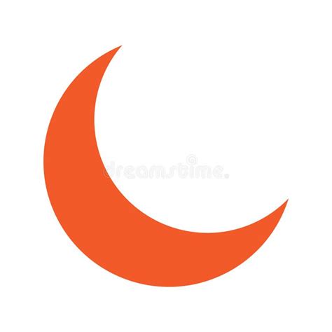 Flat Color Crescent Moon Icon Stock Vector Illustration Of Simple