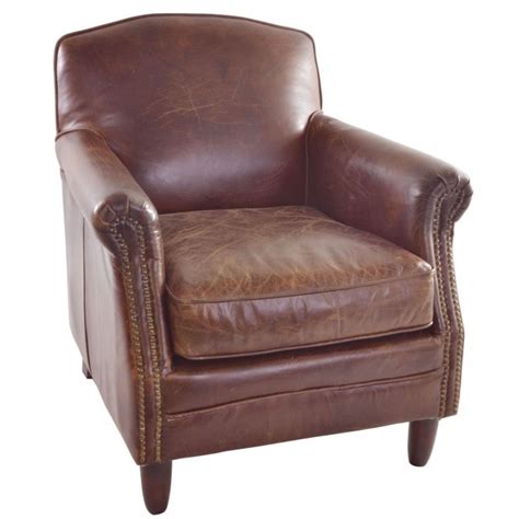 Vintage Leather Studded Front Leather Chair Lounge Chairs