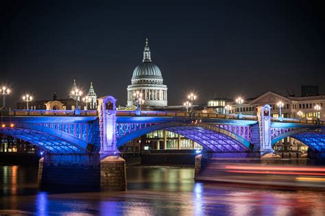 United Kingdom Rivers Bridges England London Night Street