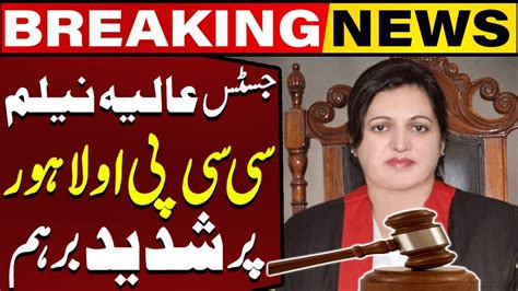 Justice Alia Neelam Lashes Out At Ccpo Lahore Lhc In Action