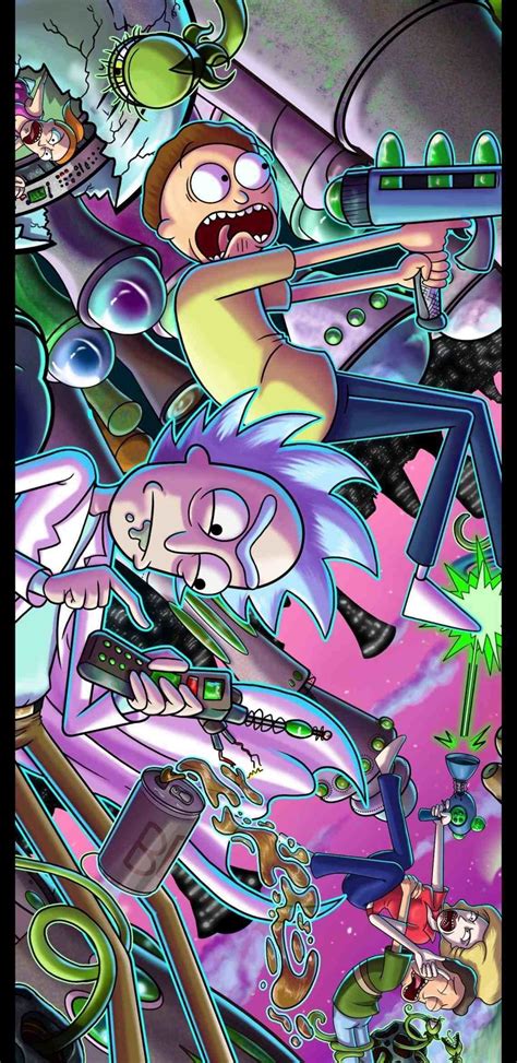 67 Trippy Lsd Wallpapers On Wallpaperplay Rick And Morty Poster