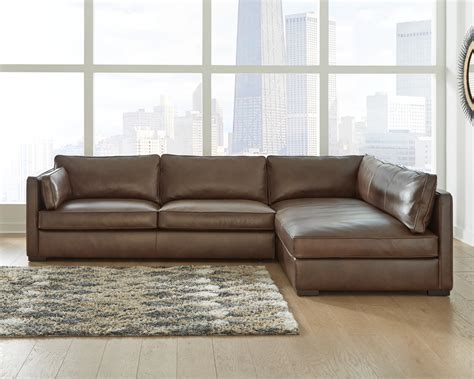 Signature Design By Ashley Kiessel 2 Piece Leather Sectional Wayfair