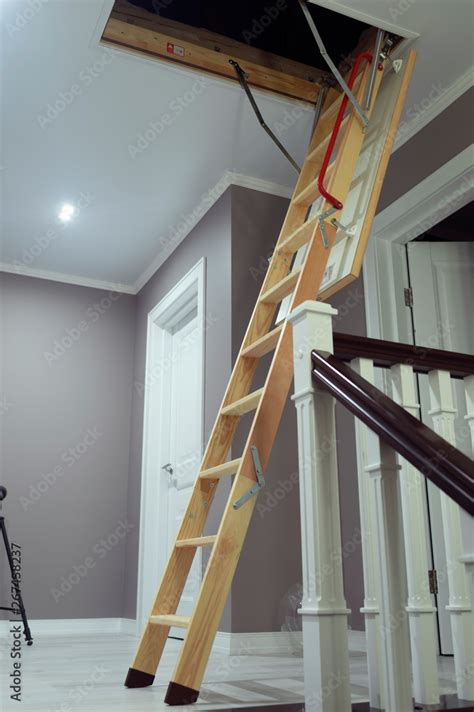 Folding Attic Ladder Wooden Pull Down Attic Folding Stairs In Small
