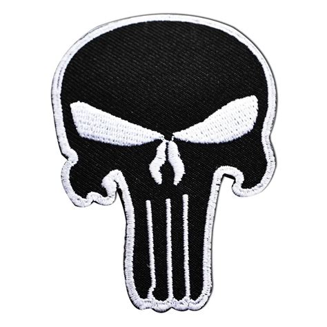 The Punisher Skull Black Logo Embroidered Patch Badge Iron On Sew On 2