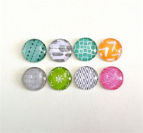 Magnet Set Glass Magnets Cute Magnets Fun And Colorful Etsy